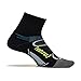 Feetures! Men's Elite Light Cushion Quarter, Black + Reflector, Small