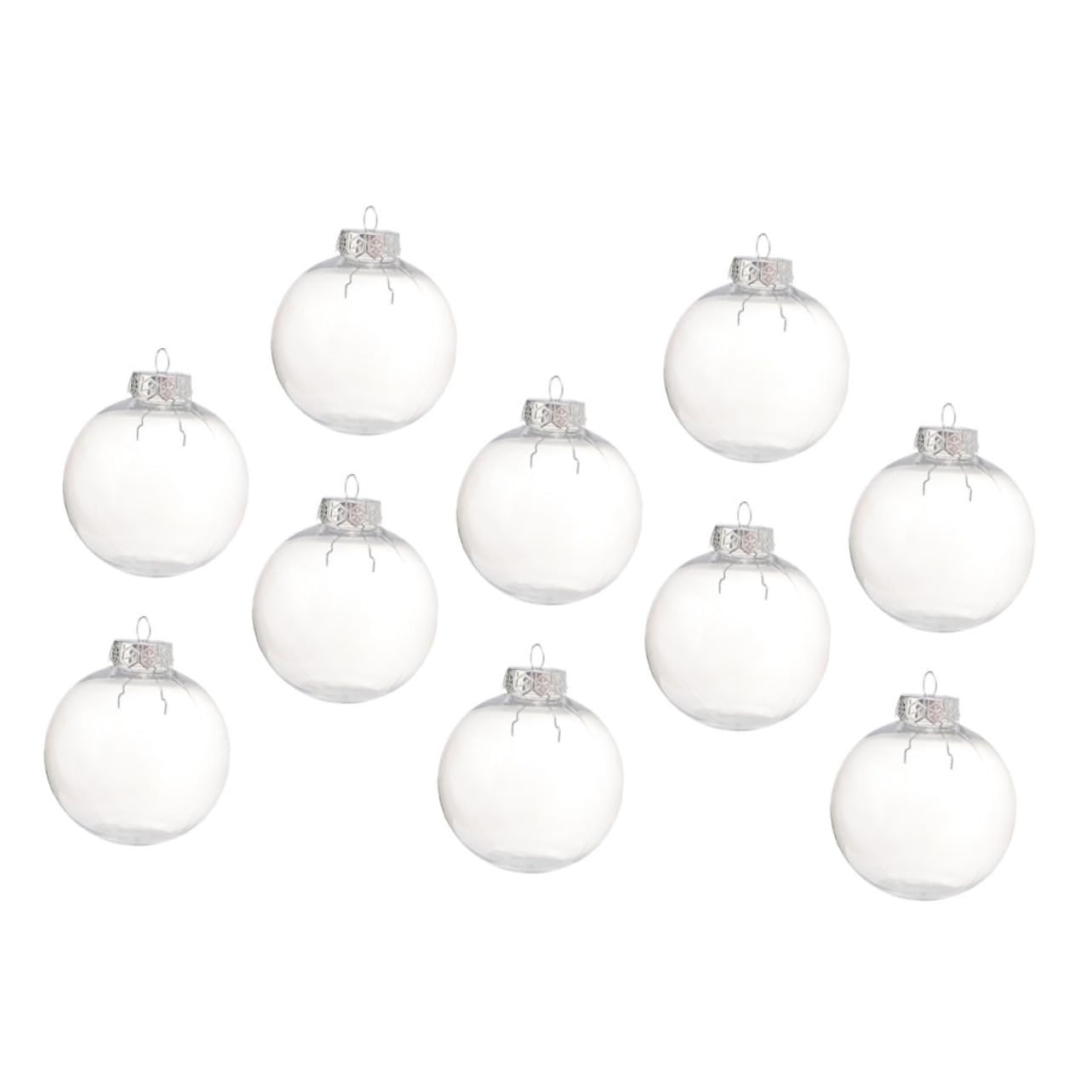 Boules de Noël transparentes en plastique 8 cm résistantes aux chocs