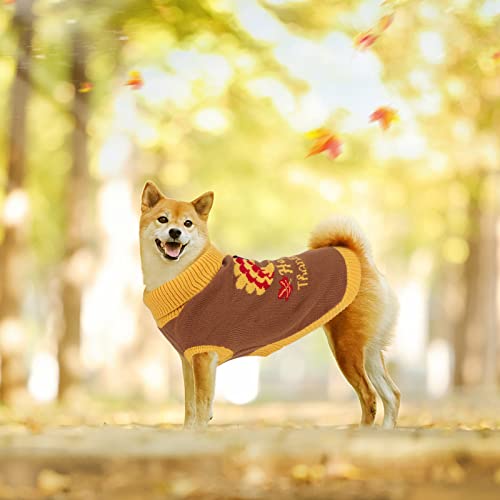 Yuepet Thanksgiving Dog Sweater With Turkey Pattern, Classic Knit Pullover Dog Clothes With Leash Hole Suitable For Medium Dogs (Sm) #TOP6