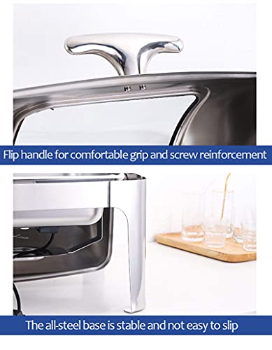 cvhtroe Chafing Dishes aus Edelstahl, elektrischer Buffetwärmer, rechteckiges Catering-Wäschewärmer-Set mit abnehmbaren… – Bild 6