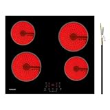 Gudsunal Kochfeld 4 Platten, Herdplatte 4 Kochfelder, 60 cm, 6000W, 9 Heizstufen, Warmhaltefunktion,...