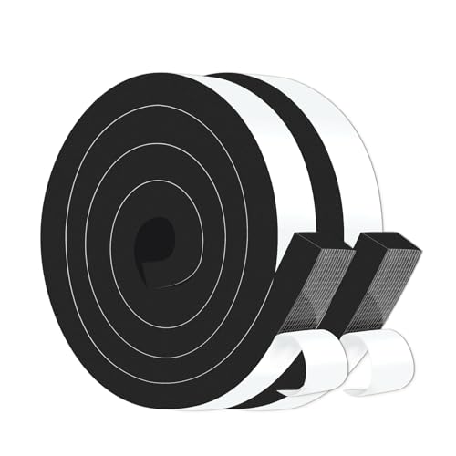 Image of Door Seal Strip,High Density CR Insulation Tape,1 in x 3 /4 in x 13 Ft | Air Conditioner Foam,Strong Adhesive,Soundproof, Dustproof,Reduce Noise,High Density CR Foam Insulation Tape,Black