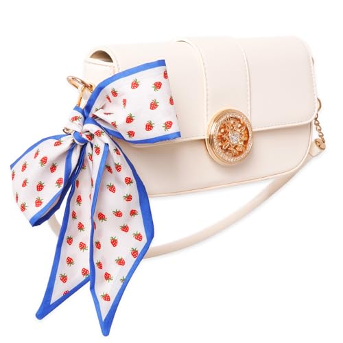 6 Pcs Purse Scarf Handbags for Women Skinny Fashion Neck Scarves Lightweight Stain Ribbon for Bag Hair Accessories4