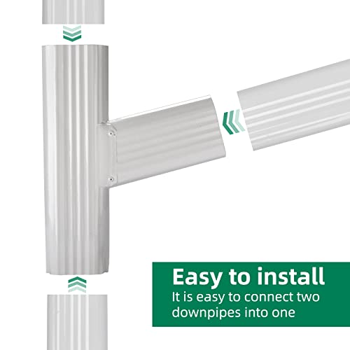 VYH Gutter Y Downspout Connector 2x3 Standard right High Gloss White - Thumbnail 3