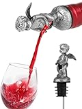 Cherub Angel Wine Bottle Pourer – No-Drip Liquor Pour Spout with Leak-Proof Rubber, Universal Fit for Wine/Whiskey/Vodka – Novelty Bar Accessory & Funny Gift for Parties, Home Bar, Bartenders