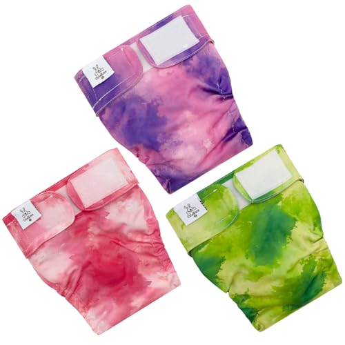 Image of CuteBone Washable Dog Diapers Female No Tail Hole 3 Pack Reusable Doggie Period Training Pants for Docked-Tail Frenchie French Bulldog Boston Terrier Without Tail WWD32M
