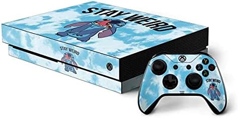 Skinit Decal Gaming Skin Compatible with Xbox One X Bundle - Officially Licensed Disney Lilo and Stitch Stay Weird Design