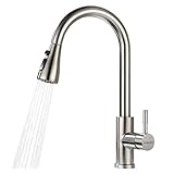 👍【Hervorragende Qualität Küchenarmatur】: Dieser Küchenarmatur besteht aus hochwertigem und extrem korrosionsbeständigem Edelstahl, der Sie vor Bleiverunreinigungen im Trinkwasser schützen, die Abdichtung verbessern und die Verwendung von Küchenarmaturen aus gebürstetem Nickel verwenden kann Langlebigkeit und kein Wasseraustritt