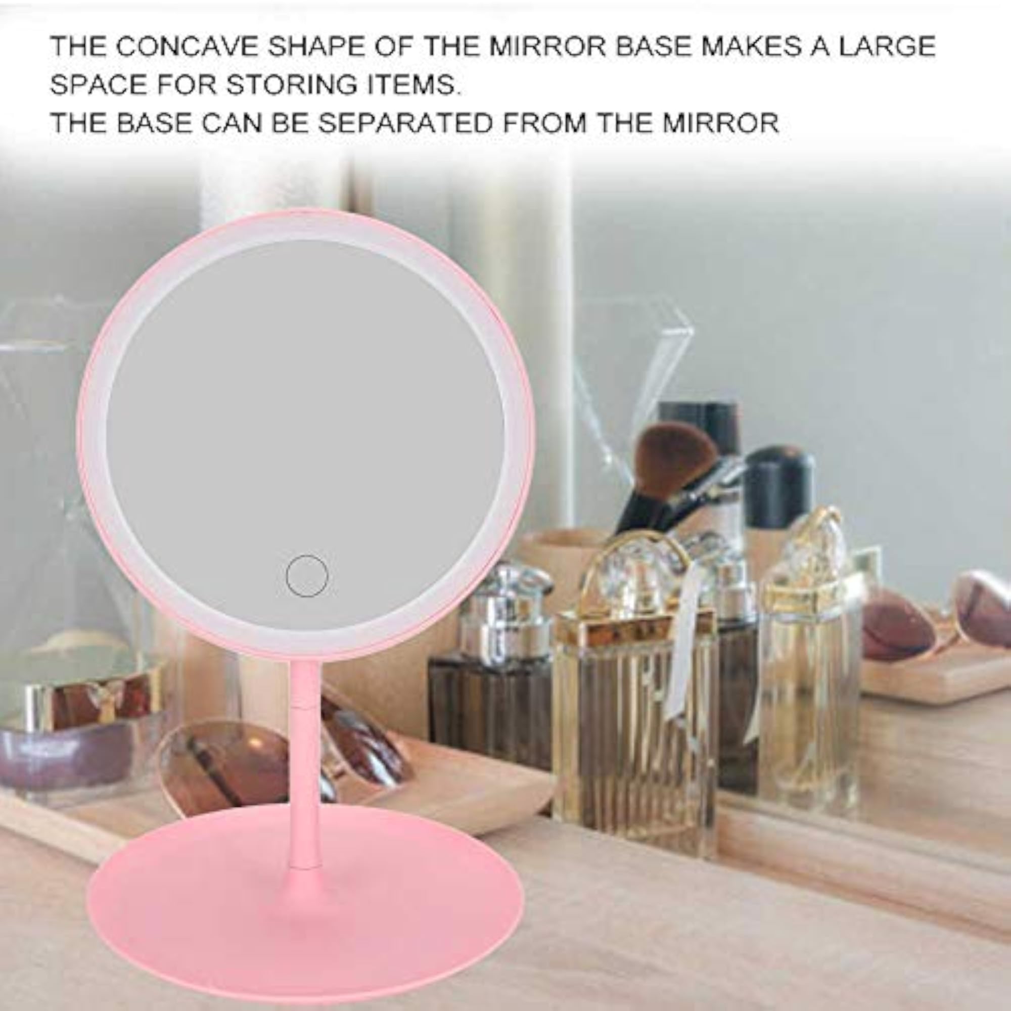 Portable Round LED Light Vanity Mirror