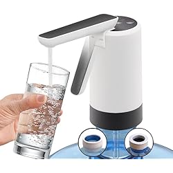 Dispensador De Agua Uditec Dispensador de Agua para Garrafas Eléctrico, Dosificador de Agua Automático con Adaptadores y Recargable con USB, Grifo para Botella de Agua de 3, 5, 8, hasta 18.9 litros