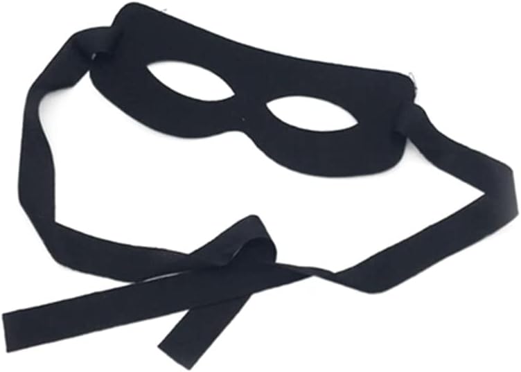 Honkenda Black Robber Bandit Eye Mask for Men Women, Fancy Dress Masquerade Mask, Black Thief Costume Mask Accessory for Halloween Christmas Carnival Prom Ball Cosplay Party (2 Pack) - Image 4