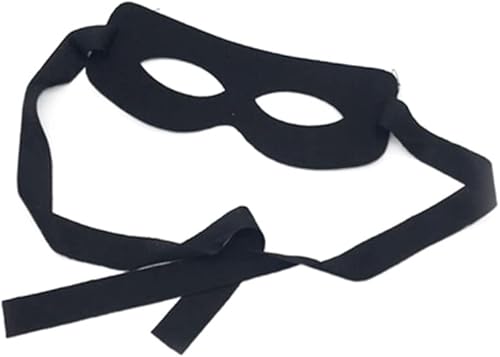 Miniatura 4 de Honkenda Máscara de ojos de bandido de ladrón negro para hombres y mujeres, máscara de disfraz de ladrón negro, accesorio para Halloween, Navidad