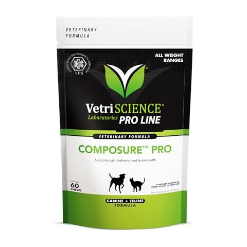 VetriScience Composure Pro - Calming Support Supplement for Cats & Dogs - Relaxation Bites with Colostrum Calming Complex & Vitamin B - Clinical Strength Calming Pet Aid Chews - 60 Chews Cover