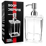 18Oz Acrylic Clear Soap Dispenser, Refillable Hand Soap Dispenser for Bathroom, Plastic Liquid Handsoap Dispenser for Kitchen