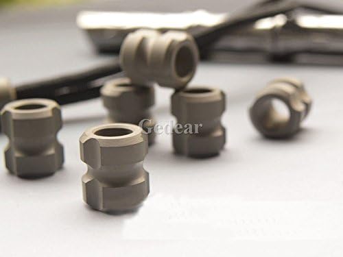 5pcs 13mm Titanium Ti Knife Key Jewelry Parachute Cord Bead Pendant Lanyard-Mud Color