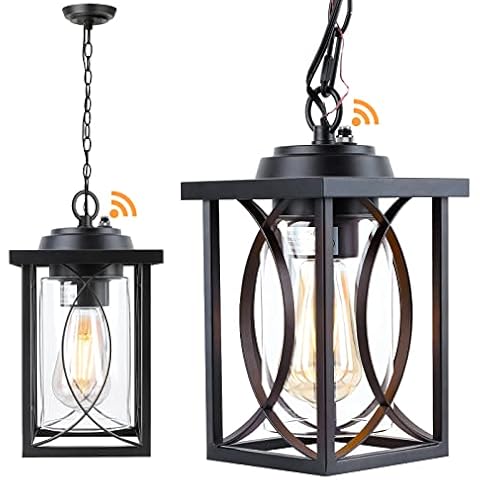 Outdoor Pendant Light with Dusk to Dawn Sensor Cover
