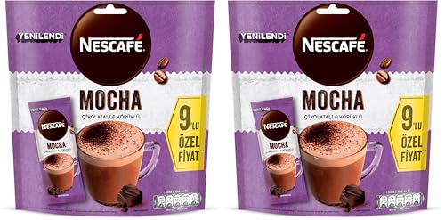 Nescafe, Mocha Çikolatalı Ve Köpüklü Çözünebilir Kahve Karışımı, 17 Gram x 9 Adet 2li paket