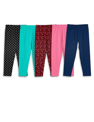 Image of Amazon Brand - Symbol Girl's Cotton Jersey Stretchable Leggings | Ankle Length | Aged 2-14 Years