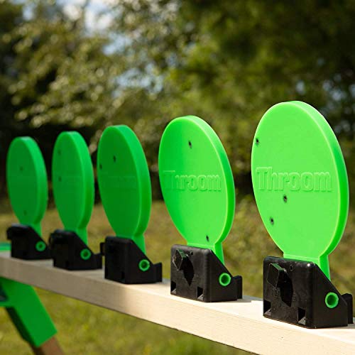 Throom - Reactive Self Healing Targets for Shooting, 6" Knockdown Gun Target for Pistol or Rifle, for Indoor and Outdoor Range, Ricochet Free, Auto Reset Option (5 Pack)