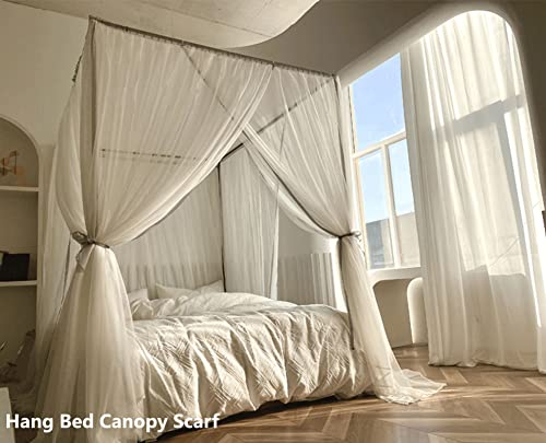 Aikasy Outer Bed Support Canopy Bed Frame Post California King Size Stainless Steel Bed Canopy Frame Poles Four Corner Bed Bracket Fit For Metal Bed Wood Bed Bedroom Decor (California King, Silver) #TOP3