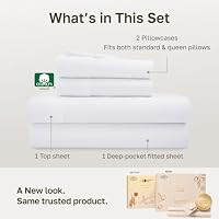 California Design Den Soft 100% Cotton Sateen Queen Bed Sheets Set, White — image 3