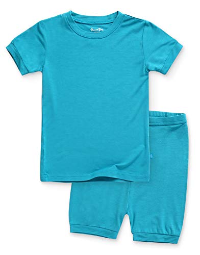 Boys Short Sleepwear Pajamas 2pcs Set Colorful Aquablue XL