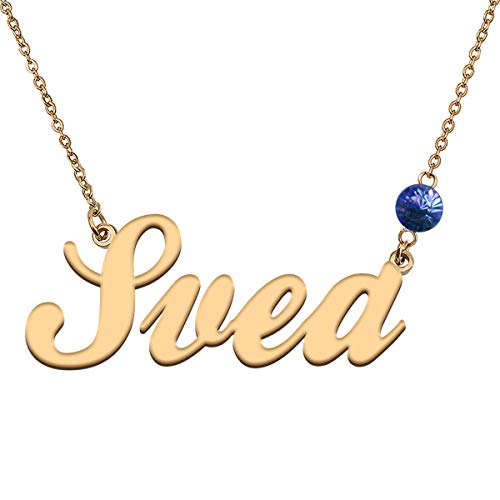 HUAN XUN Custom Choker Birthstone Svea Name Necklace Best