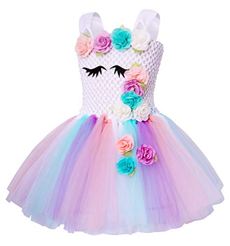 WonderBabe Fantasia de unicórnio para meninas vestir roupas para meninas tutu arco-íris de unicórnio