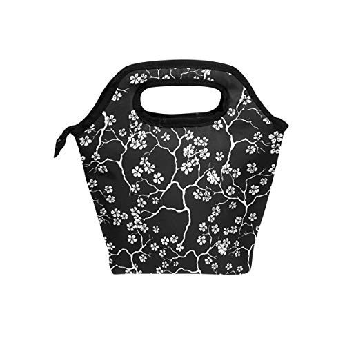 Use7 Branche de Fleurs de Cerisier Arbre Fleur Sac à déjeuner Isotherme Sac fourre-Tout Cooler Lunch Box pour Pique-Nique d'école Femme pour Homme Cover