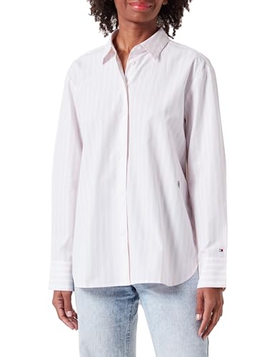 ¡Vestido de manga larga Tommy Hilfiger, cuello y puños abotonados, rosa! ¡Descubre tu nuevo look!