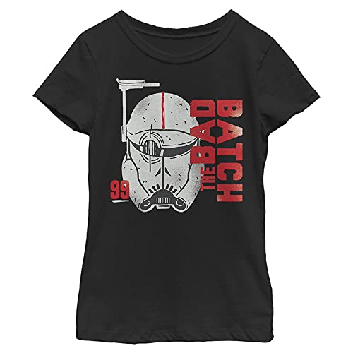 T-shirt Star Wars Bad Batch fille noir vêtement en coton col rond taille XS