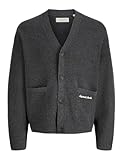 JACK & JONES Jornorrebro Cardigan en Tricot pour Homme, Gris foncé mélangé, L