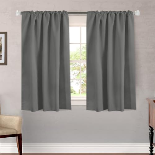 Image of H.VERSAILTEX Blackout Curtains Thermal Insulated Window Treatment Panels Room Darkening Blackout Drapes for Living Room Back Tab /Rod Pocket Bedroom Draperies, 52 x 45 Inch, Bluish Gray, 2 Panels