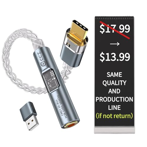 KB EAR 2026 Latest USB C DAC Audio Adapter with Headphone Amplifier, USB C to 3.5mm Audio Adapter for Wired Headphones, Hi-Res Type C DAC Compatible with iPhone 15, Android, Laptop & Tablet (Silver)