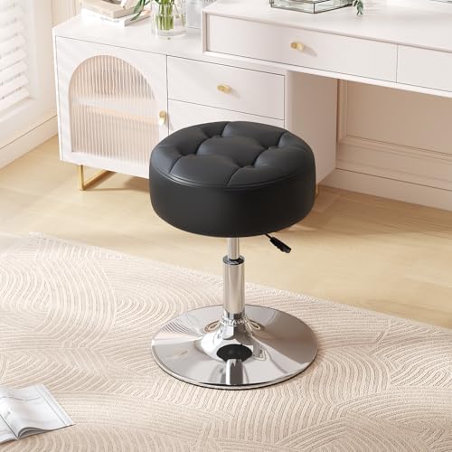 Furniliving PU Leather Swivel Makeup Chair, Adjustable Height Vanity Stool for Living Room, Bedroom,...