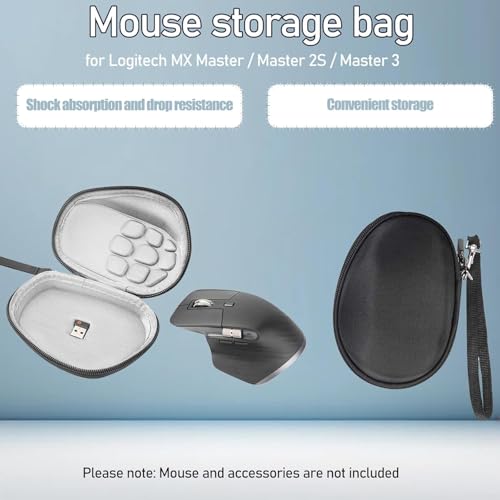 LHSUNITE Mouse Case, Portable Protective Case, Portable Mouse Box, Hard Protective Case Suitable for Logitech MX Master/Master 2S/Master 3, Wireless Bluetooth Mouse Bag, Black