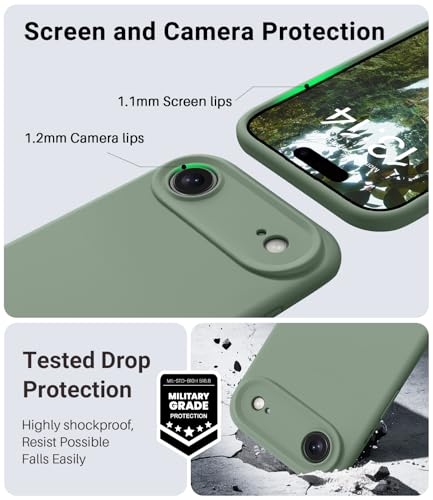 Coque iPhone 17 silicone Magsafe antichoc vert calke OTOFLY - 5