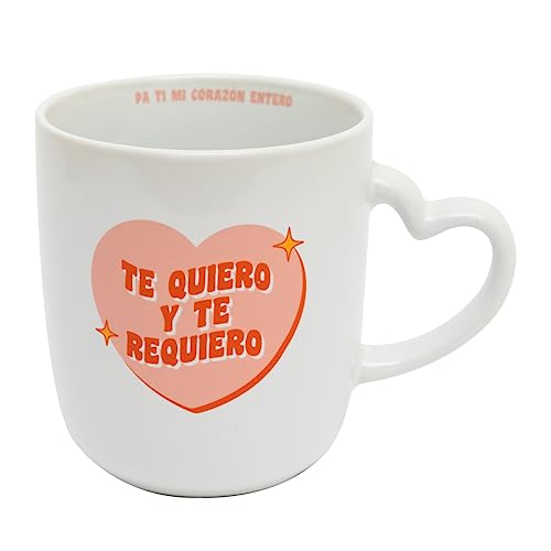 Mr.Wonderful Taza, blanca, Te quiero y te requiero, 12 x 15,5 x 18,5