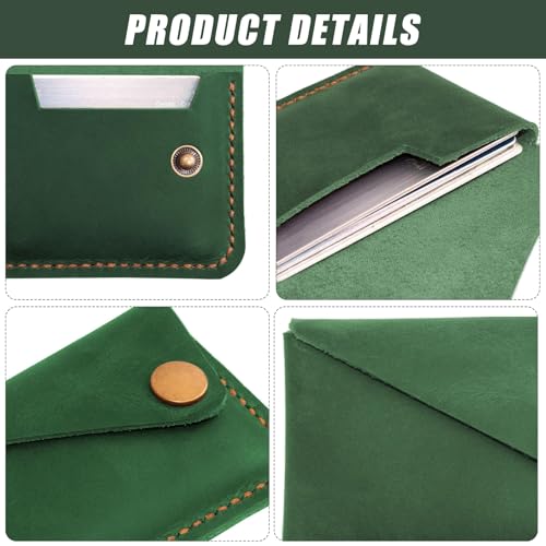Sleek & Compact! Retro Leather Card Holders - 10.5cm x 7cm Slim Wallets for Men & Women, Ideal for Business & Daily Use (green)3