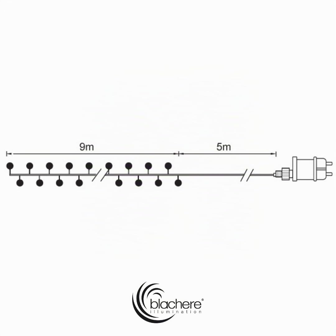 LEALIGHT blachere illumination Guirlande de Noël lumineuse Cherrylight - 9m - Intérieur/extérieur (Blanc pur 100% flash)