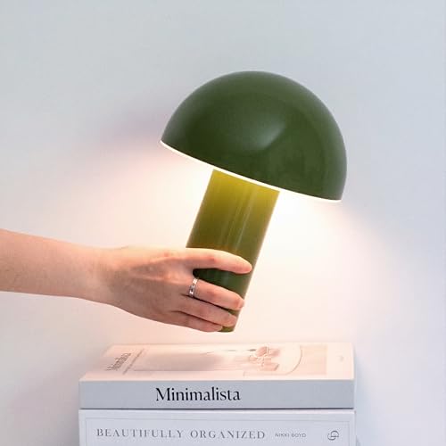 Brightech Celia Rechargeable Touch-Dimmable Mushroom Accent Lamp (10in, Green)