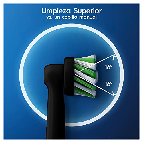 Oral-B Cross Action Electric Toothbrush Head With Cleanmaximiser Technology, Angled Bristles For Deeper Plaque Removal, Pack Of 8, Black Edition #TOP4