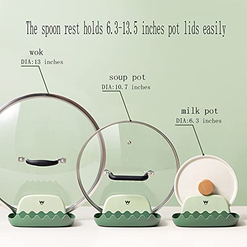 Utensil Rest Holder For Kitchen Cooking, Heat-Resistant, Bpa-Free Spoon Rest & Spoon Holder, Creative Kitchen Spatula Rest Organizer For Ladles, Tongs, Forks (Green) #TOP3