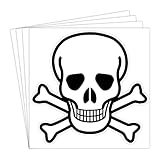 dealzEpic - Die Cut Skull and Crossbones Sign Symbol - Self Adhesive Peel and Stick Vinyl Decal/Cool Laptop Sticker - 3.94 x 3.94 inches | Pack of 4 Pcs