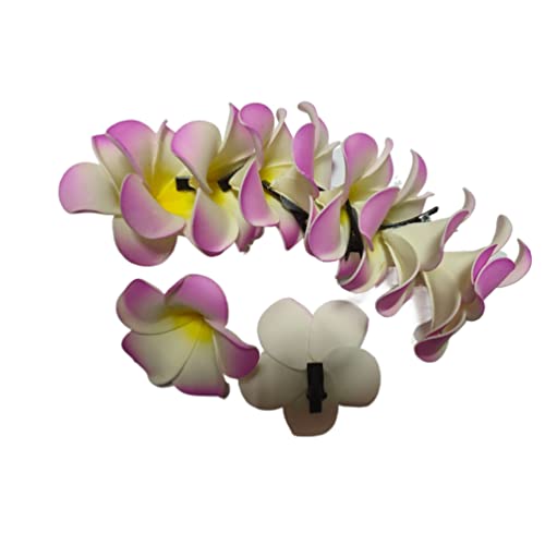 Pinzas para cabello con flores hawaianas, 12 pcs miniatura 1