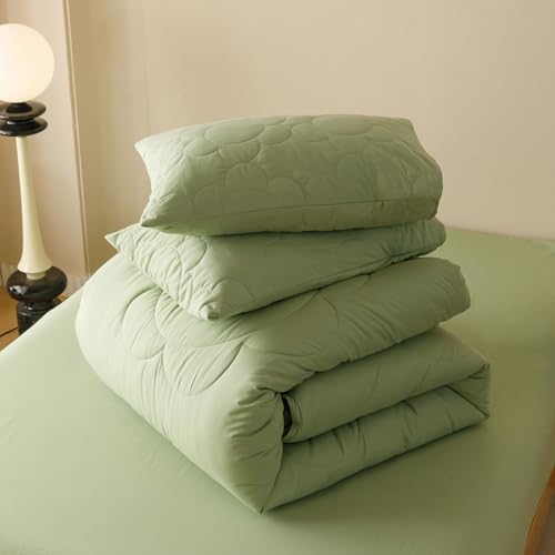 Image of KAREVER Sage Flower Comforter Queen Green Sunflower Print Bed Queen Comforter Set 3 Pieces Green Floral Comforter Set for Women Girls Bedroom Decor All Season Hotel Quality Comforter Set