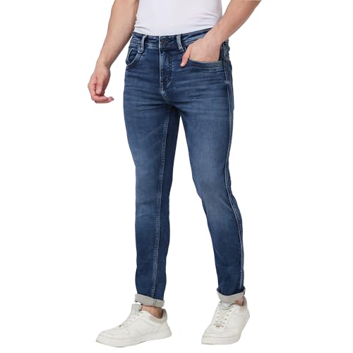 Image of Spykar Men's Kano Slim Fit Mid-Rise Jeans (Ankle Length)