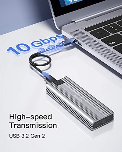 Inateck M.2 NVMe Enclosure, USB 3.2 Gen 2 with 10Gbps Transmission, M.2 SATA and NVMe SSD Supported (2242, 2260, 2280) with USB A to C and USB C to C Cable, Tool-Free, FE2025