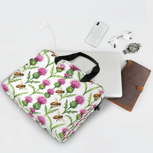 Funda con cremallera para laptop 15.6 pulgadas blanca con diseño abeja miniatura 7