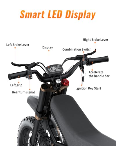 Image of GT73 / GT54 Electric Dirt Bike for Adults Teens - 3000W / 2500W Motor 50 /37 MPH High-Speed, 25 inch /14 inch Fat Tires & Dual Removable Battery(60V /48V) | All-Terrain Off-Road eBike for Snow, Sand